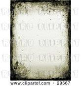 Clip Art of Retro Border of Black Grunge and Watermarks on an off White Stationery Background by KJ Pargeter