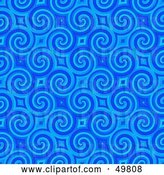 Clip Art of Retro Bright Blue Spiral Background Pattern by Arena Creative