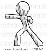 Clip Art of Retro Cartoon Guy Martial Arts Punch Left by Leo Blanchette