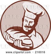 Clip Art of Retro Chef Holding Bread Logo by Patrimonio