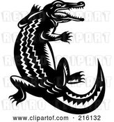 Clip Art of Retro Crocodile by Patrimonio