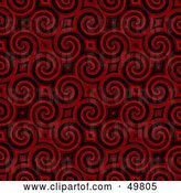 Clip Art of Retro Deep Red Spiral Background Pattern by Arena Creative
