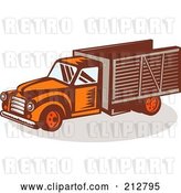 Clip Art of Retro Delivery Truck by Patrimonio