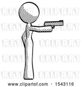 Clip Art of Retro Design Mascot Lady Firing a Handgun by Leo Blanchette