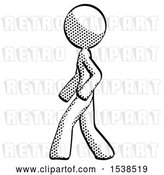 Clip Art of Retro Design Mascot Lady Walking Left Side View by Leo Blanchette