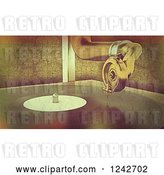 Clip Art of Retro Distressed Background of a Gramophone Player by KJ Pargeter
