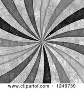 Clip Art of Retro Distressted Spiraling Grayscale Ray Background by Arena Creative