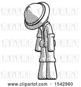Clip Art of Retro Explorer Guy Depressed with Head down Turned Left by Leo Blanchette