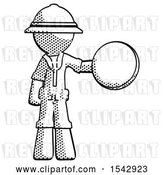 Clip Art of Retro Explorer Guy Holding a Large Compass by Leo Blanchette