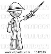 Clip Art of Retro Explorer Guy Holding Sword in the Air Victoriously by Leo Blanchette