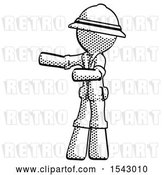 Clip Art of Retro Explorer Guy Presenting Something to His Right by Leo Blanchette