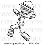 Clip Art of Retro Explorer Guy Running Away in Hysterical Panic Direction Left by Leo Blanchette
