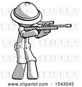 Clip Art of Retro Explorer Guy Shooting Sniper Rifle by Leo Blanchette
