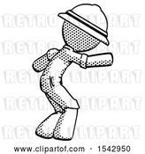 Clip Art of Retro Explorer Guy Sneaking While Reaching for Something by Leo Blanchette