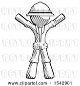 Clip Art of Retro Explorer Guy Surprise Pose, Arms and Legs out by Leo Blanchette