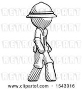 Clip Art of Retro Explorer Guy Walking Turned Right Front View by Leo Blanchette