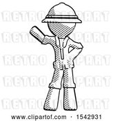 Clip Art of Retro Explorer Guy Waving Right Arm with Hand on Hip by Leo Blanchette