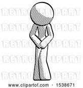 Clip Art of Retro Female Bending over Sick or in Pain by Leo Blanchette