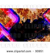 Clip Art of Retro Funky Background of Fire, Splatters and Curves by Arena Creative