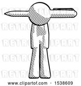 Clip Art of Retro Guy Head Impaled with Pen by Leo Blanchette