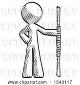 Clip Art of Retro Guy Holding Staff or Bo Staff by Leo Blanchette