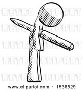 Clip Art of Retro Guy Impaled Through Chest with Giant Pen by Leo Blanchette