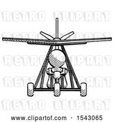 Clip Art of Retro Guy in Ultralight Aircraft Front View by Leo Blanchette