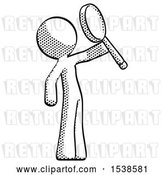 Clip Art of Retro Guy Inspecting with Large Magnifying Glass Facing up by Leo Blanchette