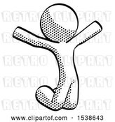 Clip Art of Retro Guy Jumping or Kneeling with Gladness by Leo Blanchette
