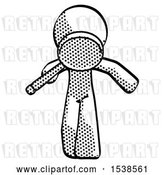 Clip Art of Retro Guy Looking down Through Magnifying Glass by Leo Blanchette