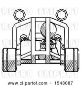Clip Art of Retro Guy Riding Sports Buggy Front View by Leo Blanchette
