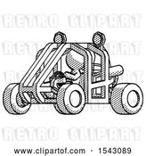 Clip Art of Retro Guy Riding Sports Buggy Side Angle View by Leo Blanchette