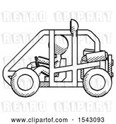 Clip Art of Retro Guy Riding Sports Buggy Side View by Leo Blanchette