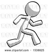 Clip Art of Retro Guy Running Fast Right by Leo Blanchette