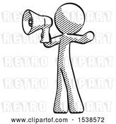 Clip Art of Retro Guy Shouting into Megaphone Bullhorn Facing Left by Leo Blanchette