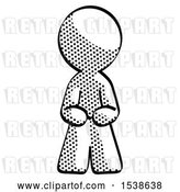 Clip Art of Retro Guy Squatting Facing Front by Leo Blanchette