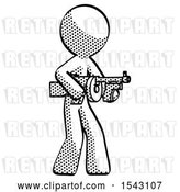 Clip Art of Retro Guy Tommy Gun Gangster Shooting Pose by Leo Blanchette
