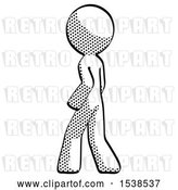 Clip Art of Retro Guy Walking Away Direction Left View by Leo Blanchette
