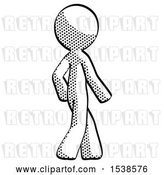 Clip Art of Retro Guy Walking Away Direction Right View by Leo Blanchette