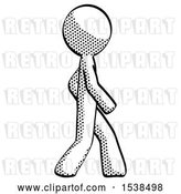 Clip Art of Retro Guy Walking Right Side View by Leo Blanchette