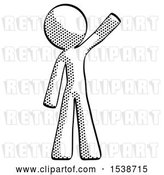 Clip Art of Retro Guy Waving Emphatically with Left Arm by Leo Blanchette