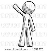 Clip Art of Retro Guy Waving Emphatically with Right Arm by Leo Blanchette