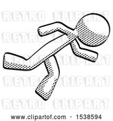 Clip Art of Retro Halftone Design Mascot Guy Running While Falling down by Leo Blanchette