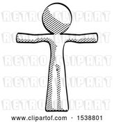 Clip Art of Retro Halftone Design Mascot Guy T-Pose Arms up Standing by Leo Blanchette