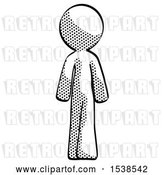 Clip Art of Retro Halftone Design Mascot Guy Walking Away, Back View by Leo Blanchette