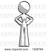 Clip Art of Retro Halftone Design Mascot Lady Hands on Hips by Leo Blanchette