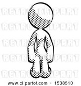 Clip Art of Retro Halftone Design Mascot Lady Kneeling Front Pose by Leo Blanchette