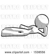 Clip Art of Retro Halftone Design Mascot Lady Reclined on Side by Leo Blanchette