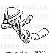 Clip Art of Retro Halftone Explorer Ranger Guy Skydiving or Falling to Death by Leo Blanchette