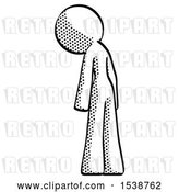 Clip Art of Retro Lady Depressed with Head Down, Back to Viewer, Left by Leo Blanchette